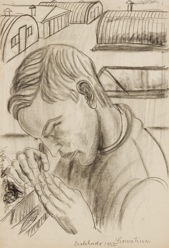 SZERVÁTIUSZ Jenő (1903-1983) - Portrait of Young Man from Eselsheide, 1946