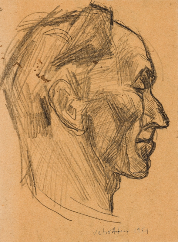 VETRO Artur (1919-1992) - Portrait of Painter Catul Bogdan, 1951