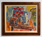 Petre ABRUDAN (1907-1979) - Still Life with Red Flowers, 1974