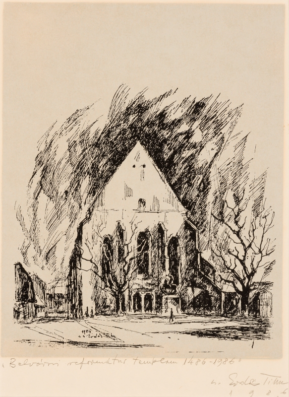CS. ERDŐS Tibor (1914-2015) - Reformed Church on Kogălniceanu Street, 1986