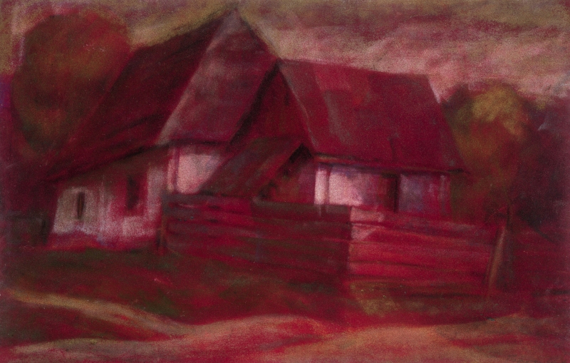 BARABÁS István (1914-2007) - Old houses in the sunset