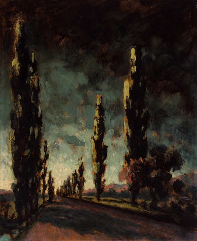 SZTELEK Norbert (1884-1956) - Poplar Road from Satulung, 1927