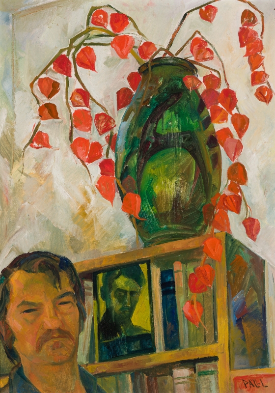 PÁLL Lajos (1938-2012) - Selfportrait with physalis