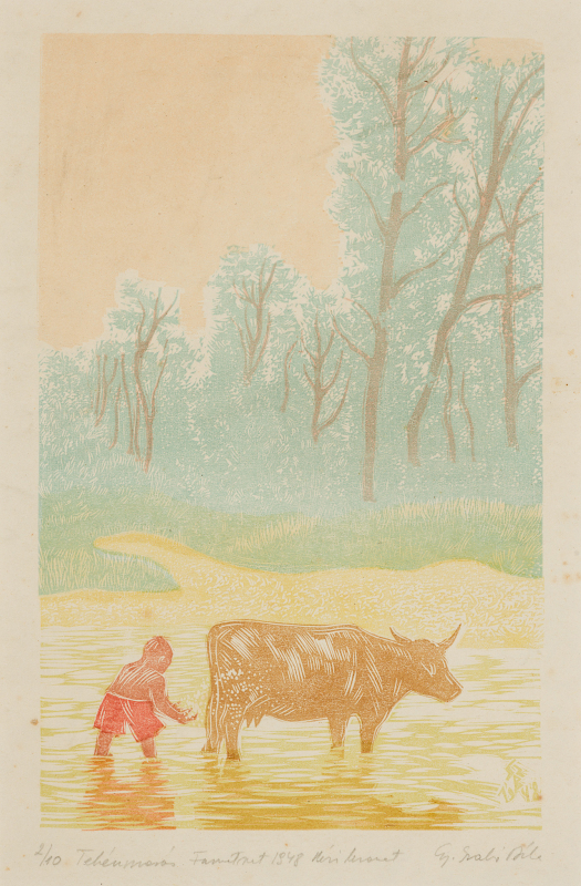 GY. SZABÓ Béla (1905-1985) - Cow washing, 1948