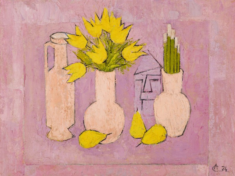 Alexandru Ciucurencu: Natură statică cu lalele, 1974. Preț de pornire: 7.000 EUR