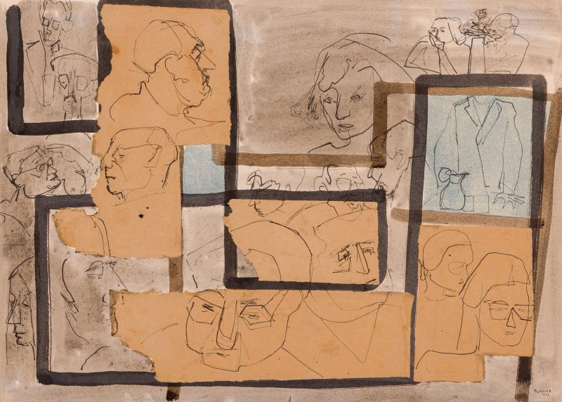 Yvonne HASAN (1925-2016) - Composition at a UAP Bucharest meeting, 1972