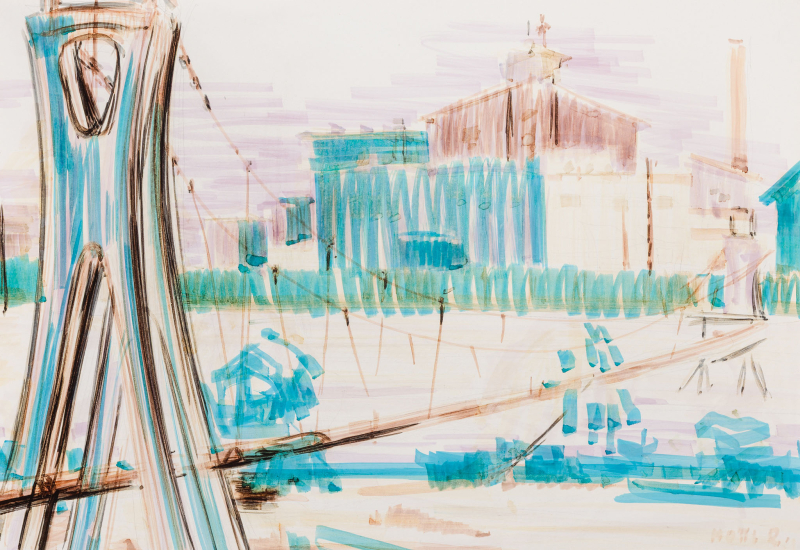 MOTTL Román (1921-1991) - Pipeline across the Criș River