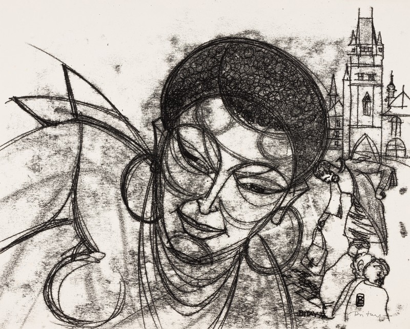 BITAY Zoltán (1931-2021) - Woman in front of Stephen's Tower, 1972